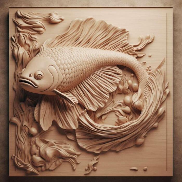 Nature and animals (Betta simplex 4, NATURE_924) 3D models for cnc